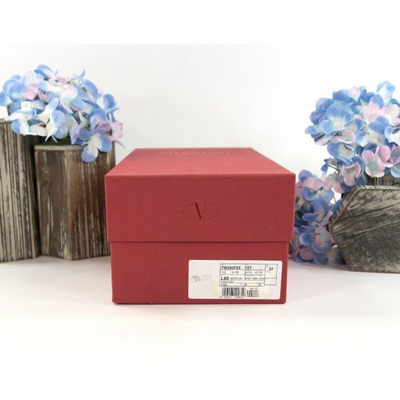 Valentino Black White Feather Embellished Pool Slide Sandals Sz 37 NIB - Picture 6 of 6